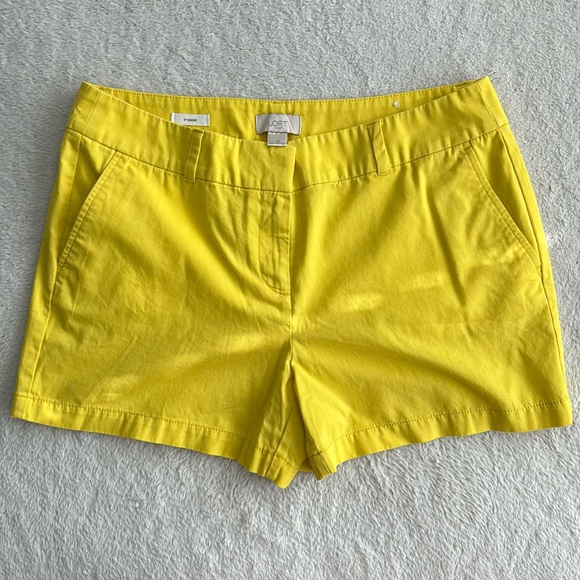 Ann Taylor Loft 100% Cotton yellow shorts - Picture 1 of 4